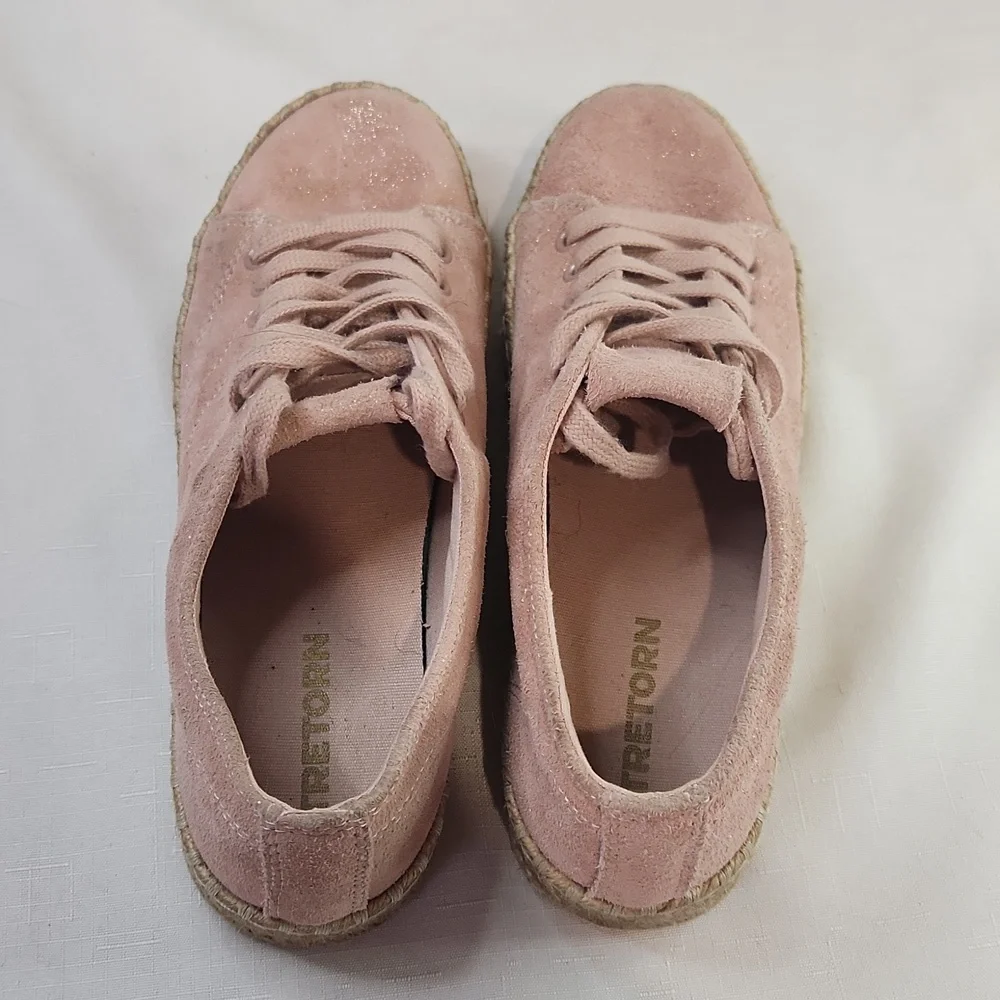 Tretorn Eve 2 Pink Suede Platform Sneakers. Size 7